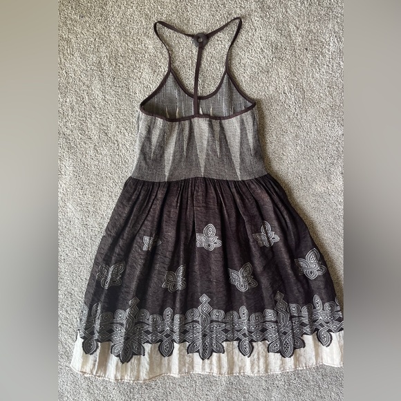 Chocolate & Beige Brown Sundress with Razorback | Fit & Flare | Size S/M - Picture 4 of 5